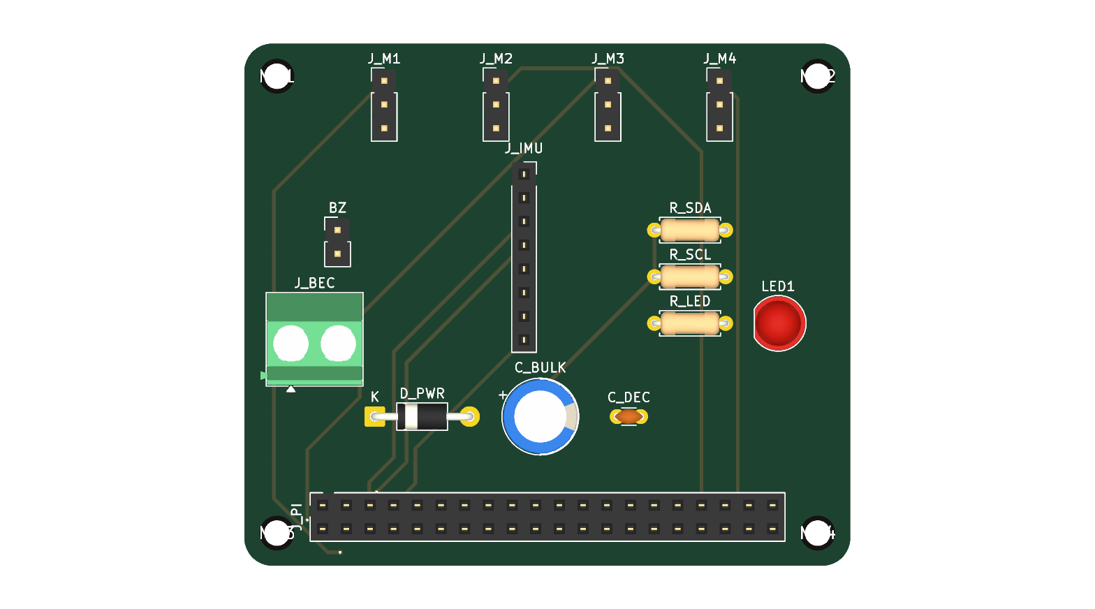 Raspberry Pi Drohnen HAT Traegerplatine 4x ESC IMU Bausatz PCB zum Loeten