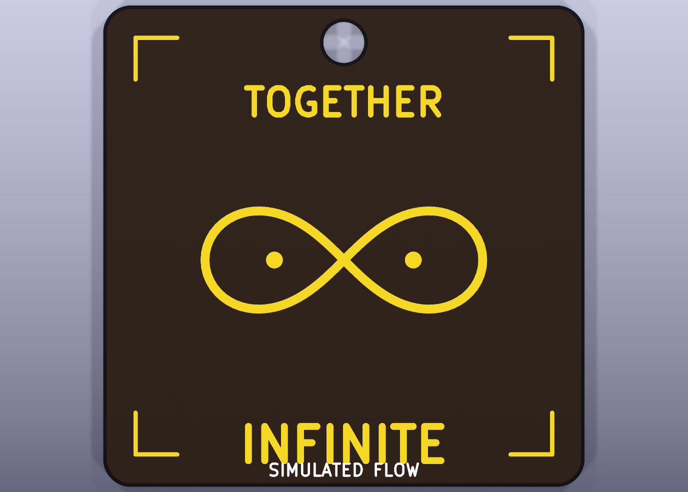 PCB Kunst Wandkachel Together Infinite Unendlichkeit Liebe Gold Schwarz Deko
