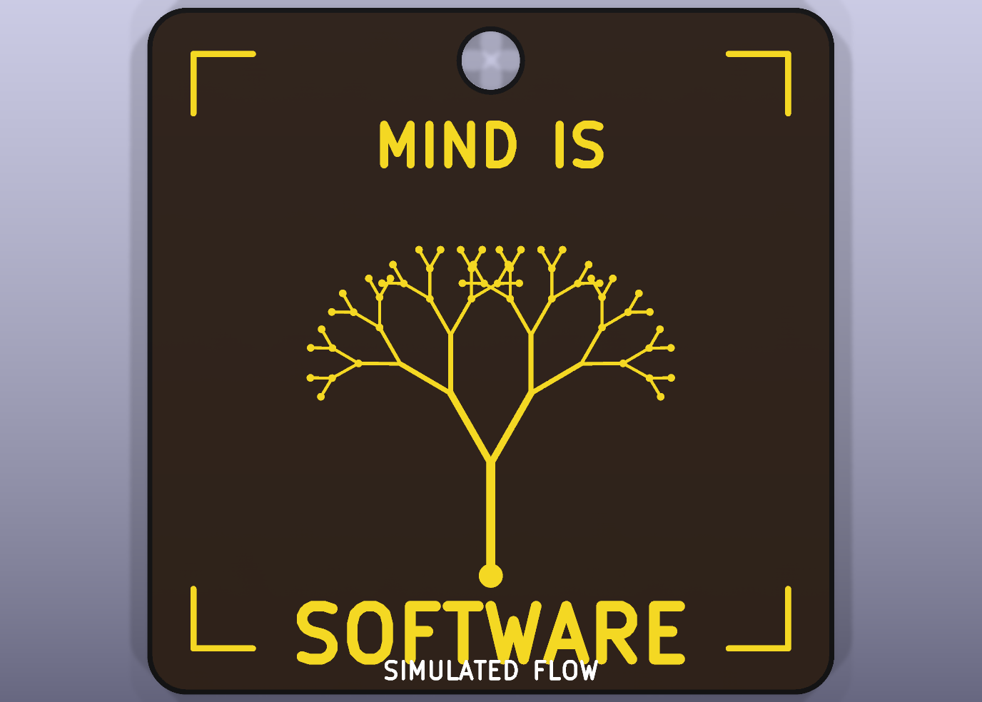 PCB Kunst Wandkachel Mind Is Software Schaltungsbaum Platine Gold Schwarz Deko