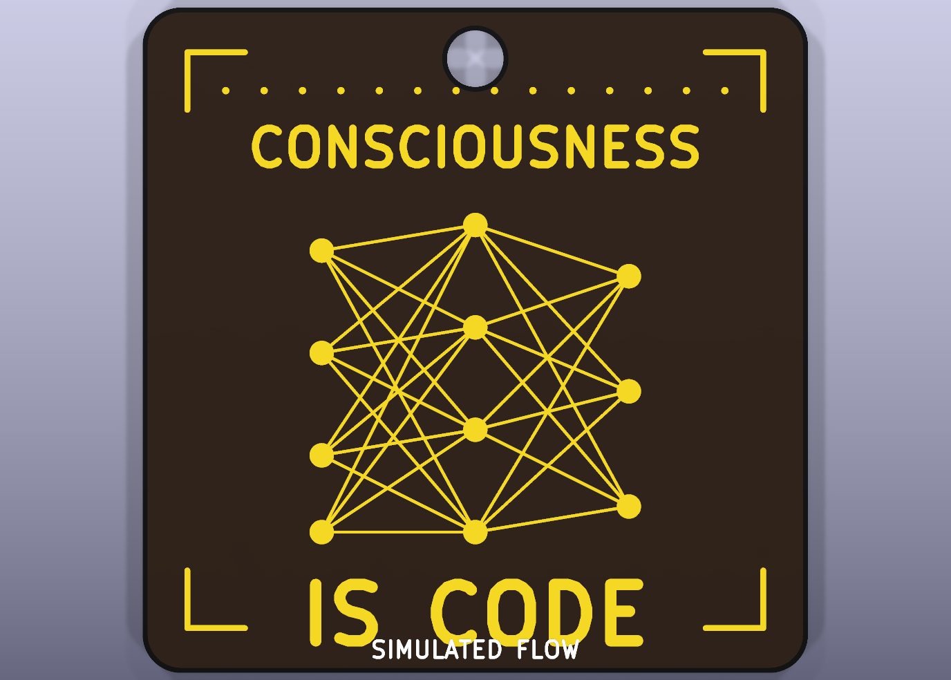 PCB Kunst Wandkachel Consciousness Is Code Neuronales Netz Gold Schwarz Deko