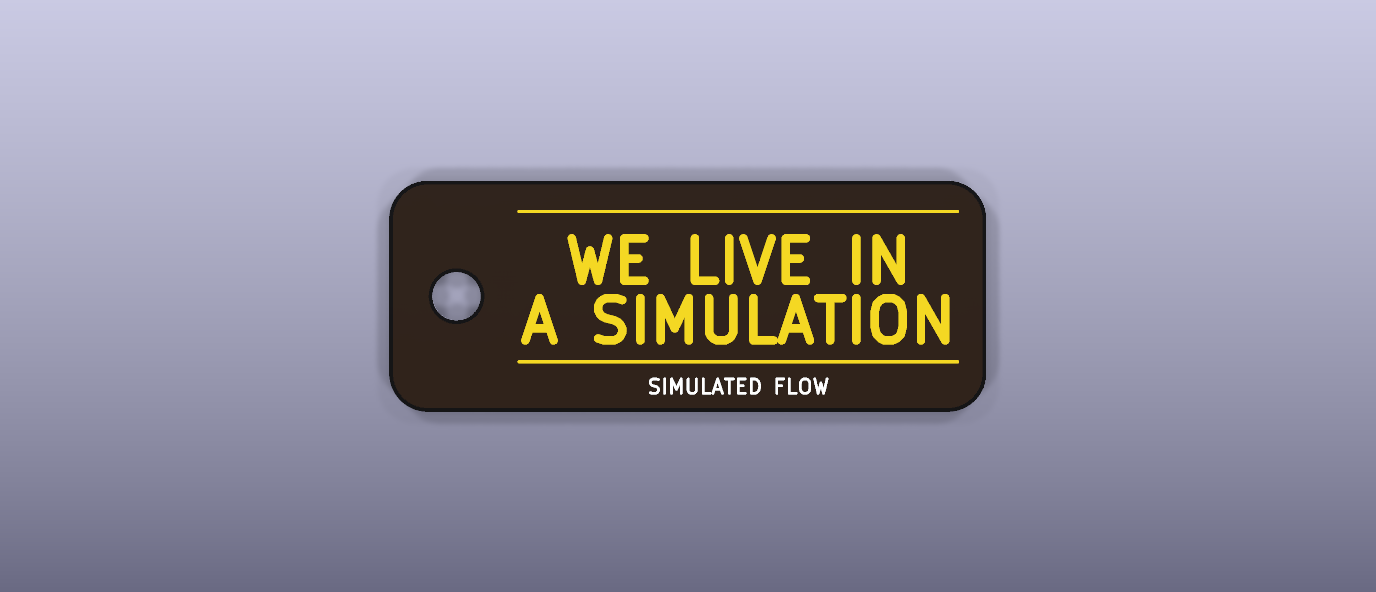 PCB Kunst Schlüsselanhänger We Live In A Simulation Platine Gold Schwarz Deko