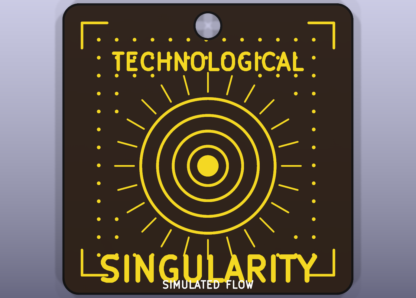 PCB Kunst Wandkachel Technological Singularity Platine Gold Schwarz Deko Sammler