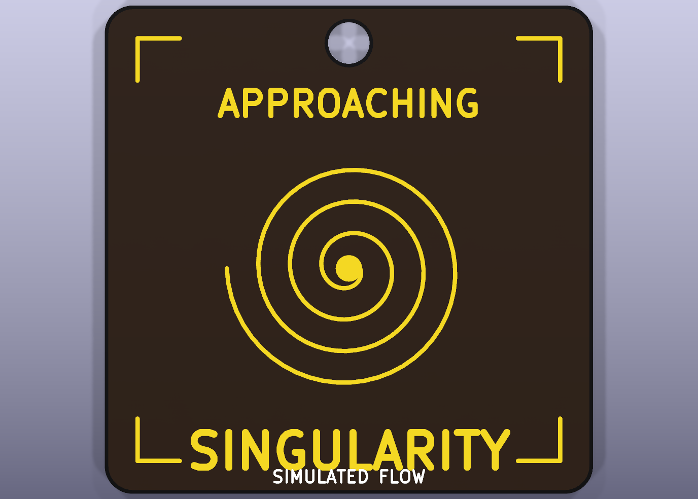 PCB Kunst Wandkachel Approaching Singularity Spirale Platine Gold Schwarz Deko