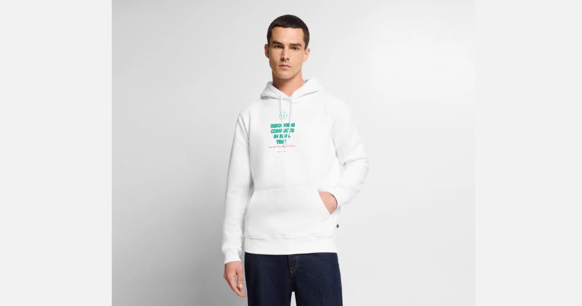 Männer T-Shirt mit dem Motiv Resolving Conflicts In Real Time Helle Kleidung Maenner Premium Bio Hoodie